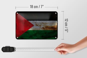 Signe en étain drapeau Palestine 18x12cm drapeau Palestine décoration rouille 5