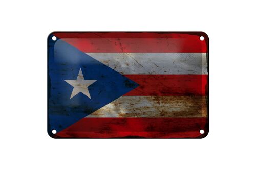 Blechschild Flagge Puerto Rico 18x12cm Puerto Rico Rost Dekoration