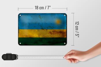 Drapeau en étain du Rwanda, 18x12cm, drapeau du Rwanda, décoration rouille 5