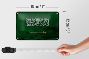 Signe en étain drapeau de l'arabie saoudite 18x12cm, décoration rouille de l'arabie saoudite 5