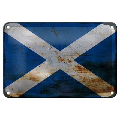 Metal sign flag Scotland 18x12cm Flag Scotland rust decoration