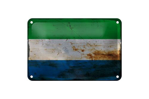 Blechschild Flagge Sierra Leone 18x12cm Sierra Leone Rost Dekoration