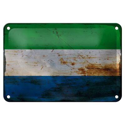 Cartel de chapa con bandera de Sierra Leona, 18x12cm, decoración oxidada de Sierra Leona