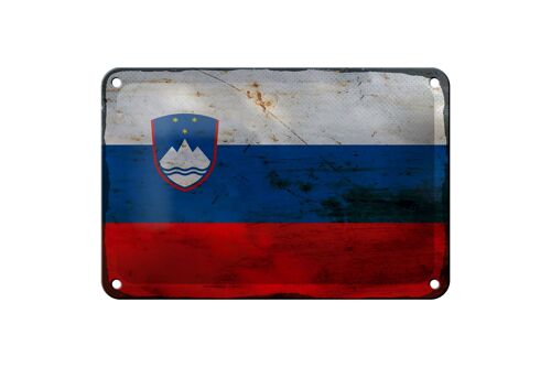 Blechschild Flagge Slowenien 18x12cm Flag Slovenia Rost Dekoration