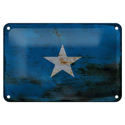Targa in metallo Bandiera Somalia 18x12 cm Bandiera della Somalia Decorazione ruggine
