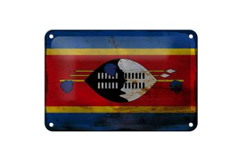 Drapeau en étain du Swaziland, 18x12cm, drapeau Eswatini, décoration rouille 1