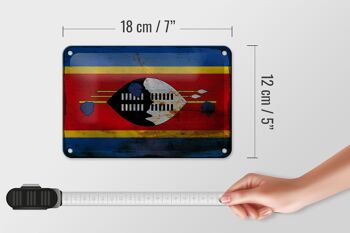 Drapeau en étain du Swaziland, 18x12cm, drapeau Eswatini, décoration rouille 5
