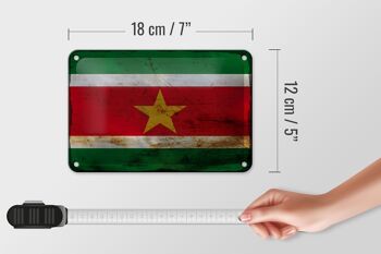 Drapeau en étain du Suriname, 18x12cm, drapeau du Suriname, décoration rouille 5