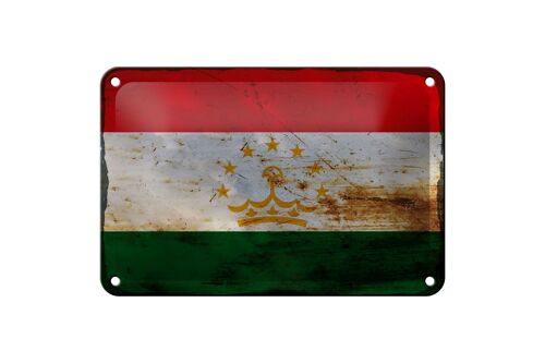 Blechschild Flagge Tadschikistan 18x12cm Tajikistan Rost Dekoration