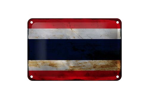 Blechschild Flagge Thailand 18x12cm Flag of Thailand Rost Dekoration