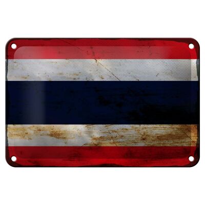 Blechschild Flagge Thailand 18x12cm Flag of Thailand Rost Dekoration