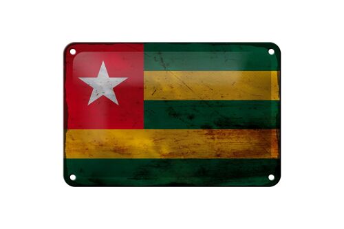 Blechschild Flagge Togo 18x12cm Flag of Togo Rost Dekoration