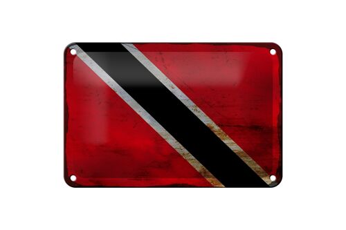 Blechschild Flagge Trinidad und Tobago 18x12cm Flag Rost Dekoration