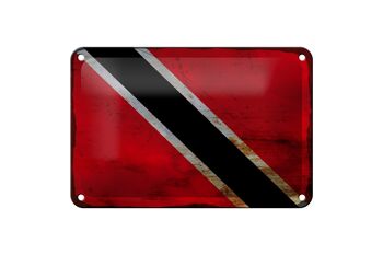 Drapeau en étain de trinité-et-Tobago, 18x12cm, décoration rouille 1