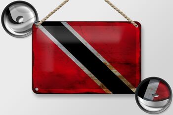 Drapeau en étain de trinité-et-Tobago, 18x12cm, décoration rouille 2
