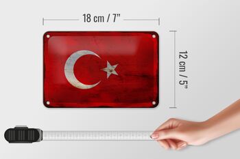 Drapeau en métal Türkiye 18x12cm, drapeau de la turquie, décoration rouille 5