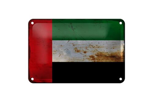 Blechschild Flagge Arabische Emirate 18x12cm Flag Rost Dekoration