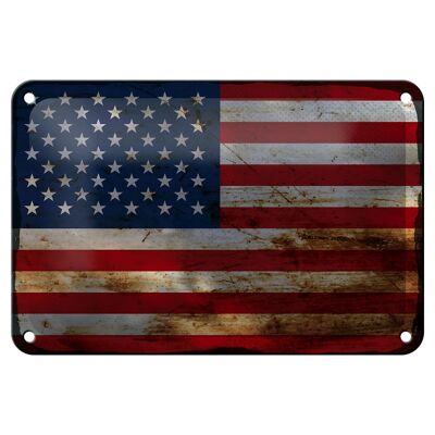 Blechschild Flagge Vereinigte Staaten 18x12cm States Rost Dekoration