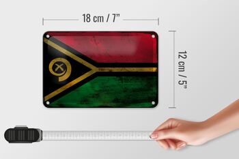 Drapeau en étain du Vanuatu, 18x12cm, drapeau du Vanuatu, décoration rouille 5