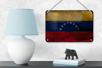 Drapeau en étain du Venezuela, 18x12cm, drapeau du Venezuela, décoration rouille 4