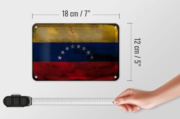 Drapeau en étain du Venezuela, 18x12cm, drapeau du Venezuela, décoration rouille 5