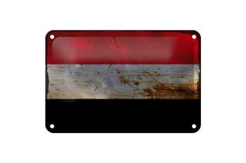 Drapeau en étain du yémen, 18x12cm, drapeau du yémen, décoration rouille 1