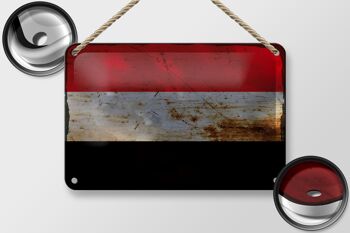 Drapeau en étain du yémen, 18x12cm, drapeau du yémen, décoration rouille 2