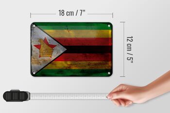 Drapeau en étain du Zimbabwe, 18x12cm, drapeau du Zimbabwe, décoration rouille 5