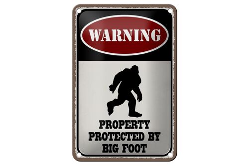 Blechschild Spruch 12x18cm Warning property protected by Dekoration