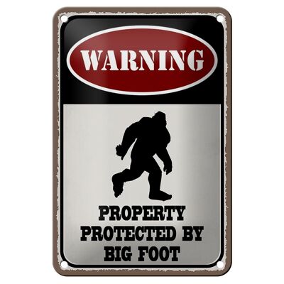 Metal sign saying 12x18cm Warning property protected by decoration