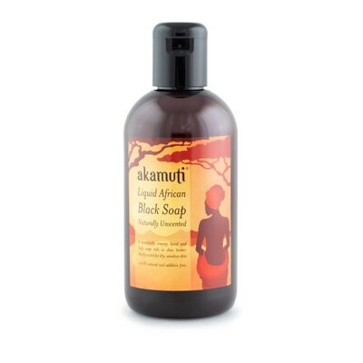 Akamuti Flüssige Afrikanische Schwarze Seife Unparfümiert 250ml