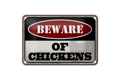 Blechschild Spruch 18x12cm bewahre of chickens Dekoration