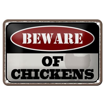 Cartel de chapa que dice 18x12cm decoración mantener gallinas
