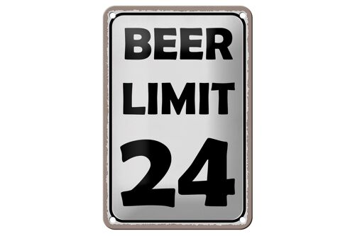 Blechschild Spruch 12x18cm BEER Limit 24 Bier Alkohol Dekoration