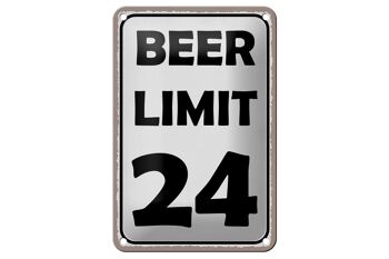 Panneau en étain disant 12x18cm BEER Limit 24, décoration d'alcool de bière 1