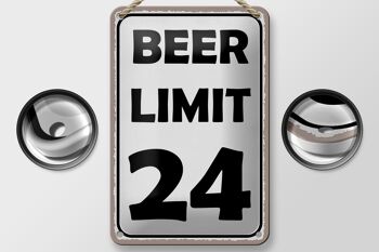 Panneau en étain disant 12x18cm BEER Limit 24, décoration d'alcool de bière 2
