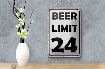 Panneau en étain disant 12x18cm BEER Limit 24, décoration d'alcool de bière 4