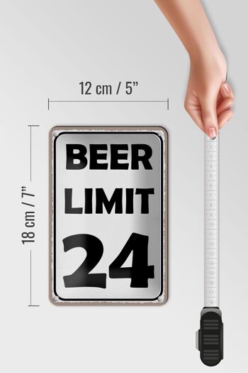 Panneau en étain disant 12x18cm BEER Limit 24, décoration d'alcool de bière 5