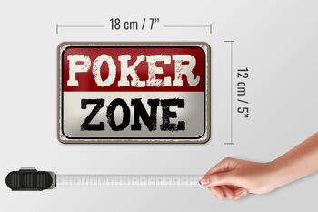 Panneau en étain disant 18x12cm, décoration cadeau Poker Zone 5