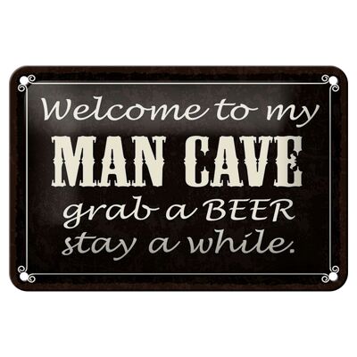 Blechschild Spruch 18x12cm welcome to my MAN CAVE Dekoration