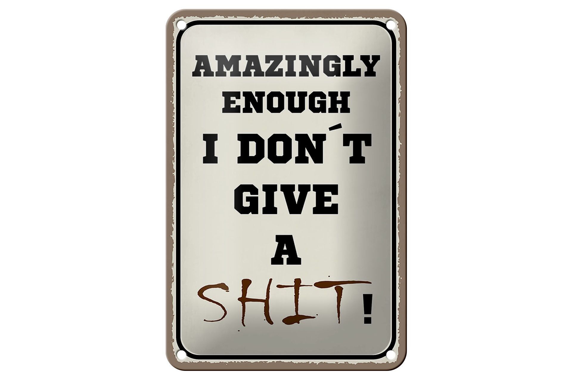 Targa in metallo con scritta 12x18 cm sorprendentemente non me ne frega un cazzo della decorazione