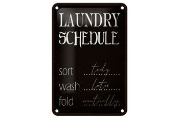 Panneau en étain indiquant le calendrier de lessive, 12x18cm, décoration de lavage tody 1