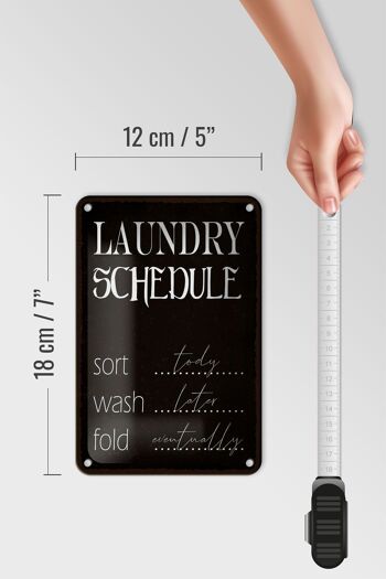 Panneau en étain indiquant le calendrier de lessive, 12x18cm, décoration de lavage tody 5