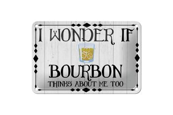 Plaque en tôle 18x12cm Je me demande si Bourbon pense à la décoration 1