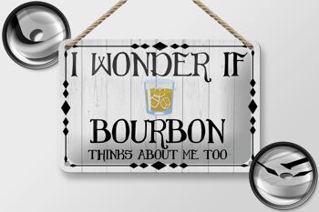 Plaque en tôle 18x12cm Je me demande si Bourbon pense à la décoration 2