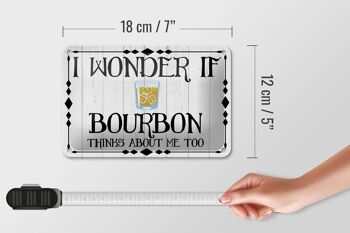 Plaque en tôle 18x12cm Je me demande si Bourbon pense à la décoration 5