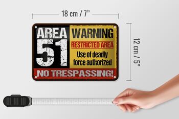 Panneau en étain indiquant 18x12cm, zone 51, avertissement limite la décoration de la zone 5