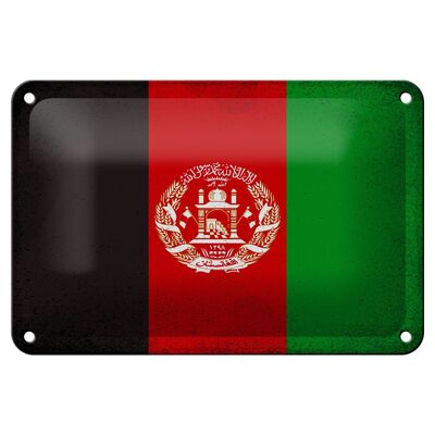 Targa in metallo Bandiera Afghanistan 18x12 cm Decorazione vintage Afghanistan
