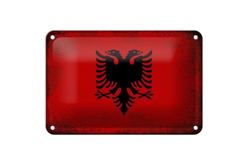 Blechschild Flagge Albanien 18x12cm Flag Albania Vintage Dekoration