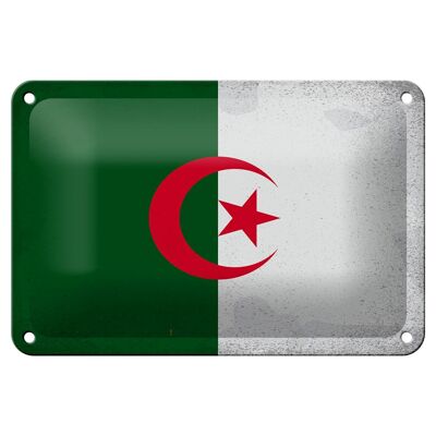 Cartel de hojalata Bandera de Argelia, 18x12cm, bandera de Argelia, decoración Vintage